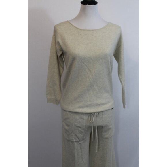 MALO Sz S Small Oatmeal 100% Cashmere Sweater Knit Tuta Jumpsuit NWT - Picture 3 of 14